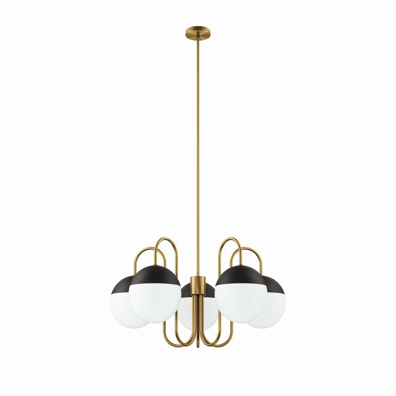 Modway Stellar 5-Light Chandelier, Satin Brass