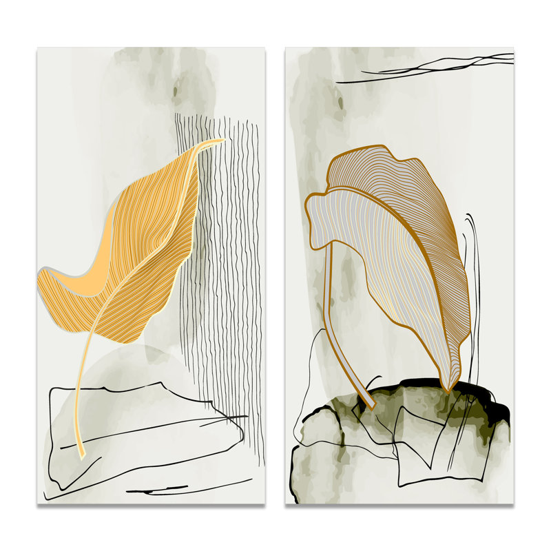 " Trendy Abstracts With Colorful Shapes XI " 2 - Pieces, 32" H x 32" W x 1" D, Wrapped Canvas
