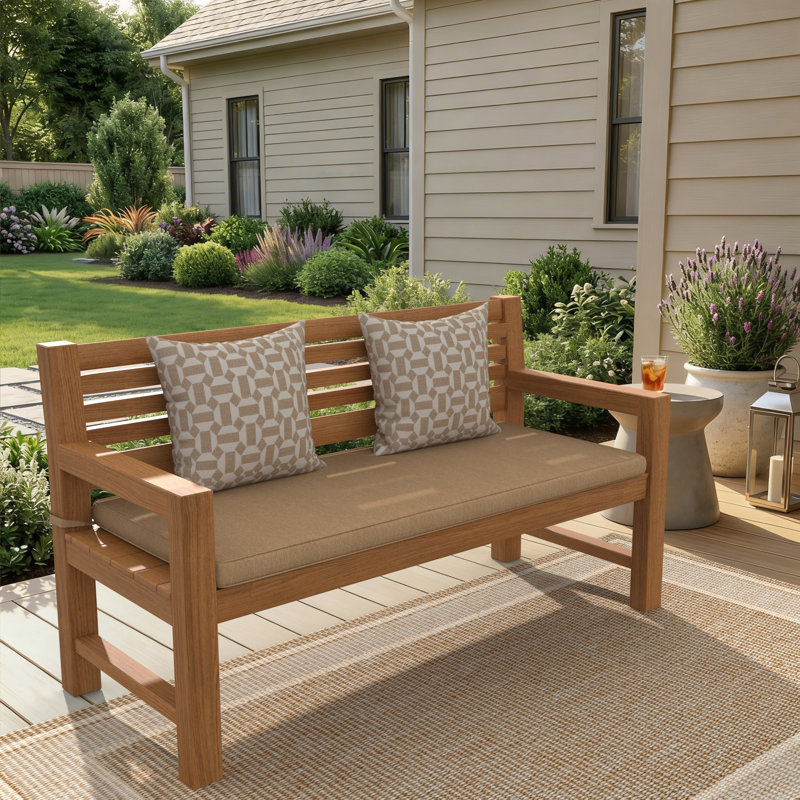 Sunbrella® Indoor/Outdoor Bench Seat Cushion, 3" Thick, 40" W x 17" D, Sunbrella® Canvas White