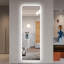 Miroir pleine grandeur avec corps de meuble-lavabo lumineux et miroir à DEL avec miroir mural de grande taille, coins arrondis, chambre à coucher, salon, vestiaire, hôtel