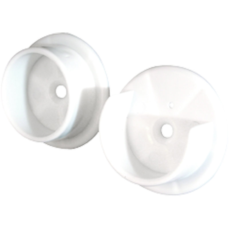 Plastic Closet Pole Sockets, Accommodates 1-3/8 Inch Diameter Poles, White (100 Sets)