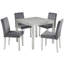 Ensemble de table de salle à manger en bois 5 pièces, ensemble de table de cuisine avec une table carrée et 4 chaises rembourrées, table de salle à manger en bois avec décoration en cristal et ensemble de chaises pour la cuisine, la salle à manger