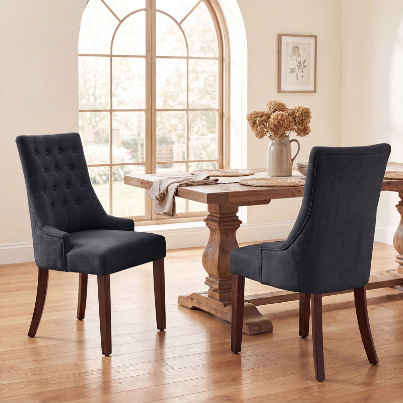 Chaise d'appoint rembourrée Amelia, Noir