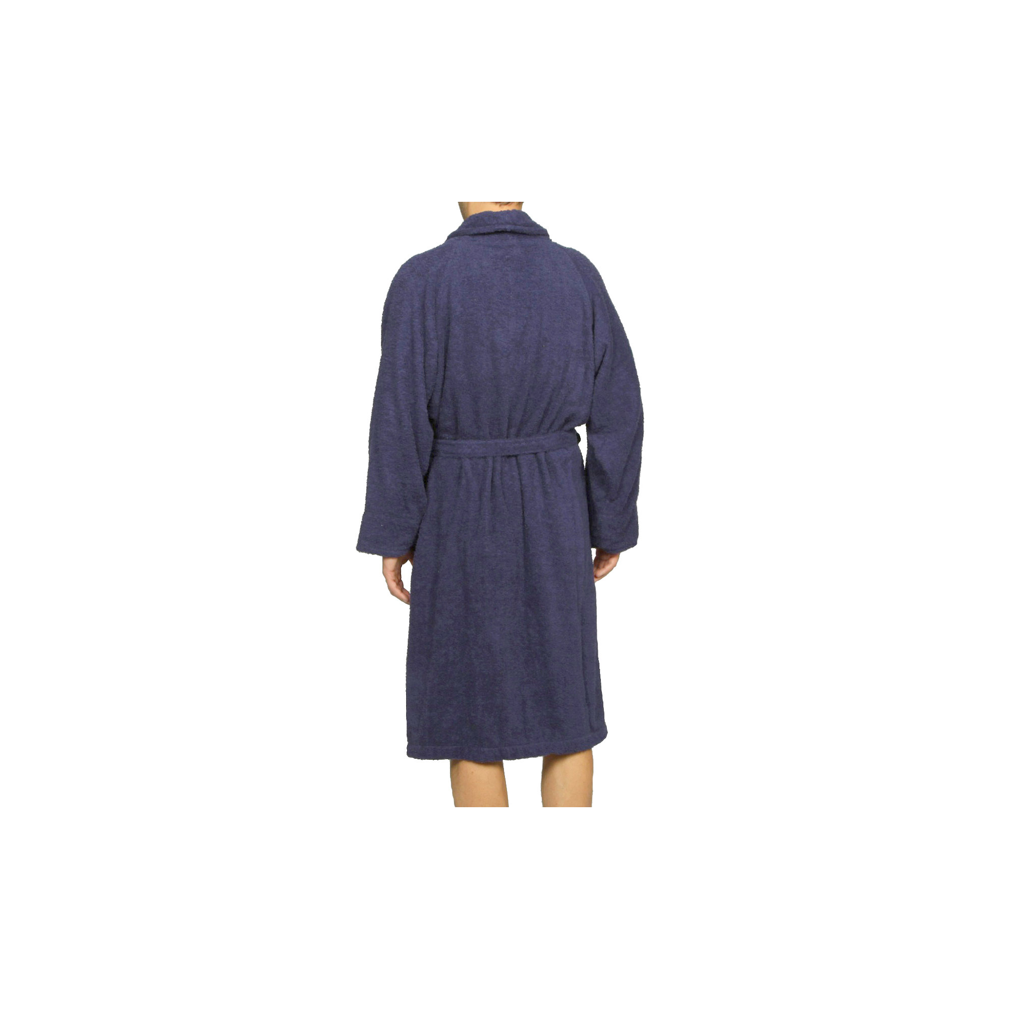 100% Cotton Bathrobe, XL, Navy Blue