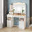 Vanity Desk With Mirror And Lights,Makeup Vanity With  2 Usb Power Strip, Vanity Set With Three Drawers And Two Cabinet, 7 Lights With 3 Lights Colors, Foldable Three-Sided Mirror(White)