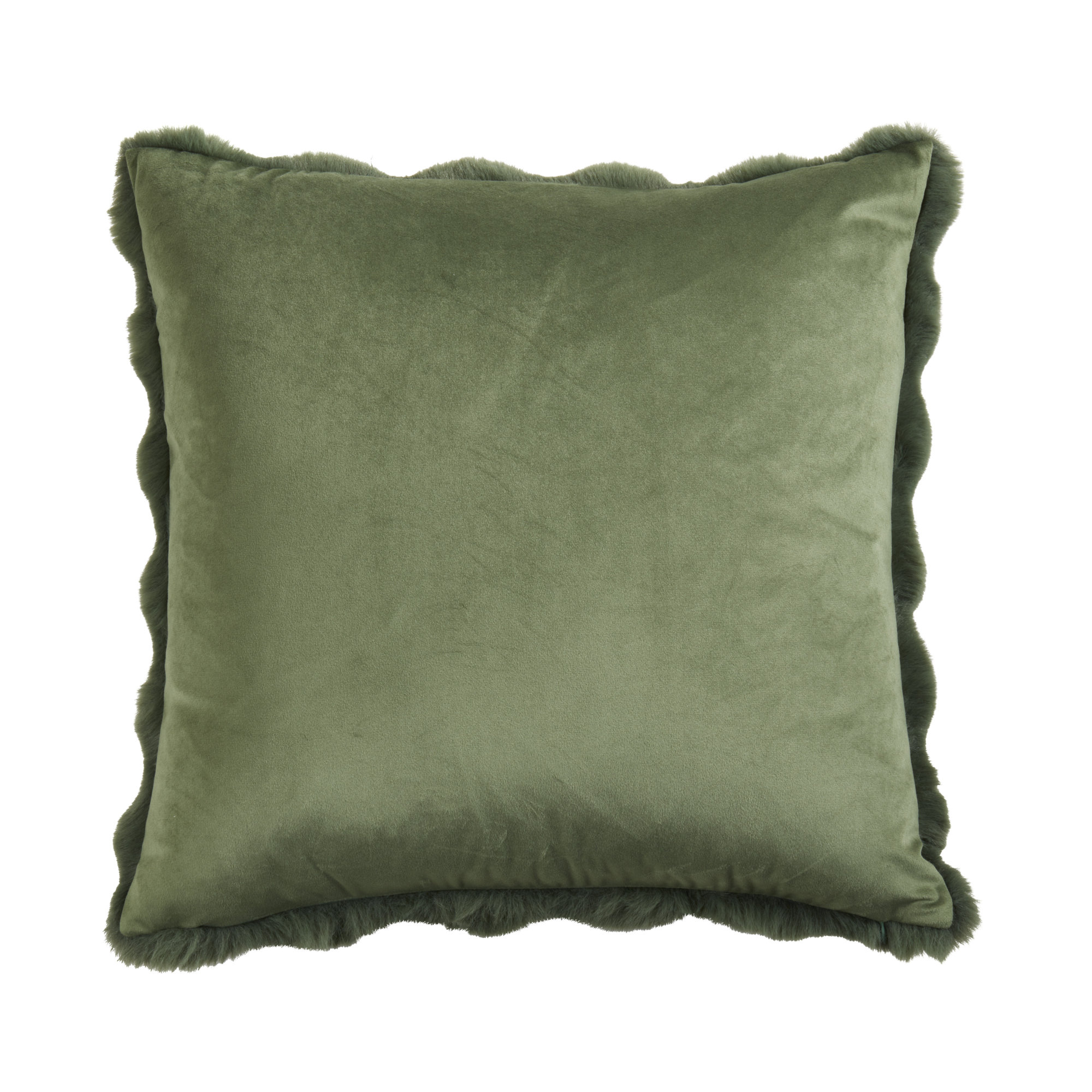 Cozy Bubble Faux Fur Pillow Cover, Jasper Green, No Insert, Square 20"