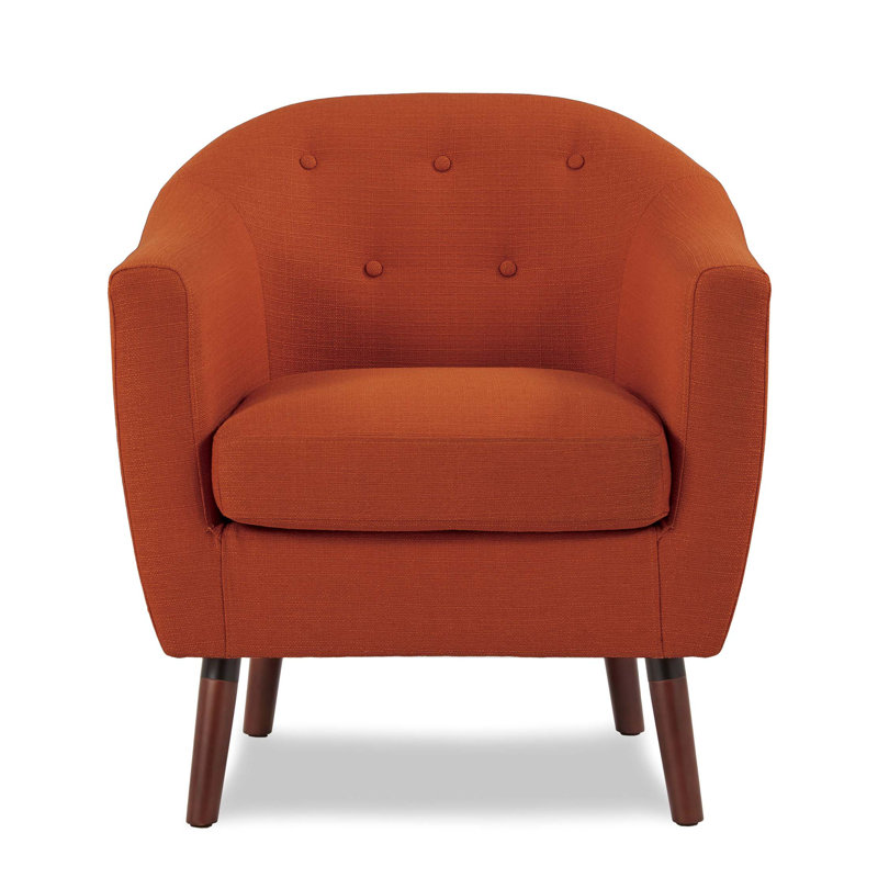 Chaise de salon rembourrée en tissu 1 pièce, Orange