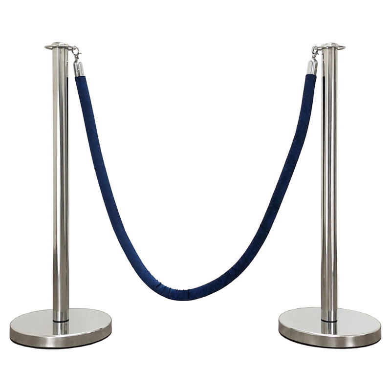 Poteau de contrôle pour foules de foule (2 poteaux / base plate + corde de 6 pi), Miroir