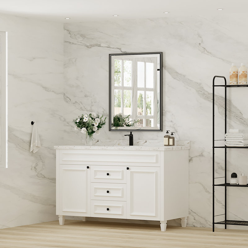 Miroir de salle de bain mural biseauté, 32 po x 24 po
