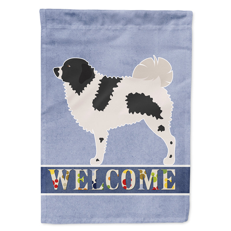 Polyester 2 côtés 40 x 28 po welcome drapeau maison, Chien d'eau frison