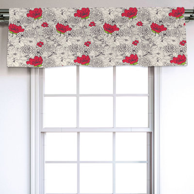 Sateen Floral Ruffled Window Valance