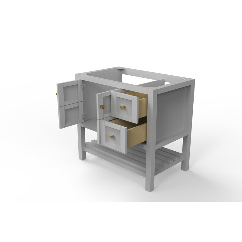 Venice 35" Single Bathroom Vanity Base only, Grey/Gold