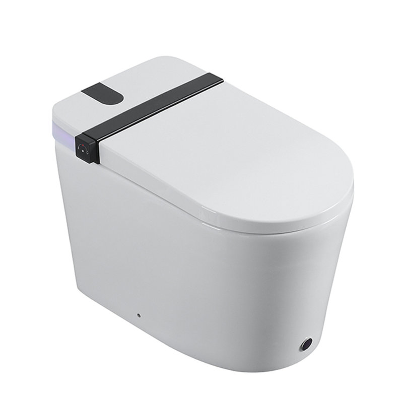 Smart Toilet with Bidet Seat Built-in,Auto Open/Close Seat, Foot Sensor, LED Display,Night Light, Warm Water & Dryer,Revolving lamp,Side Knob With Multiple Controls