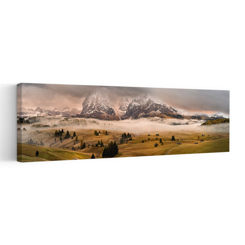 «Misty Mountain Valley», art dramatique paisible d'automne, H 36 po x l 12 po