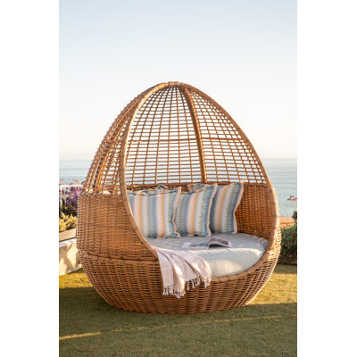 Playa 71.26'' High-Density Polyethylene (HDPE) Wicker Outdoor Patio Daybed with Sunbrella® Cushions
