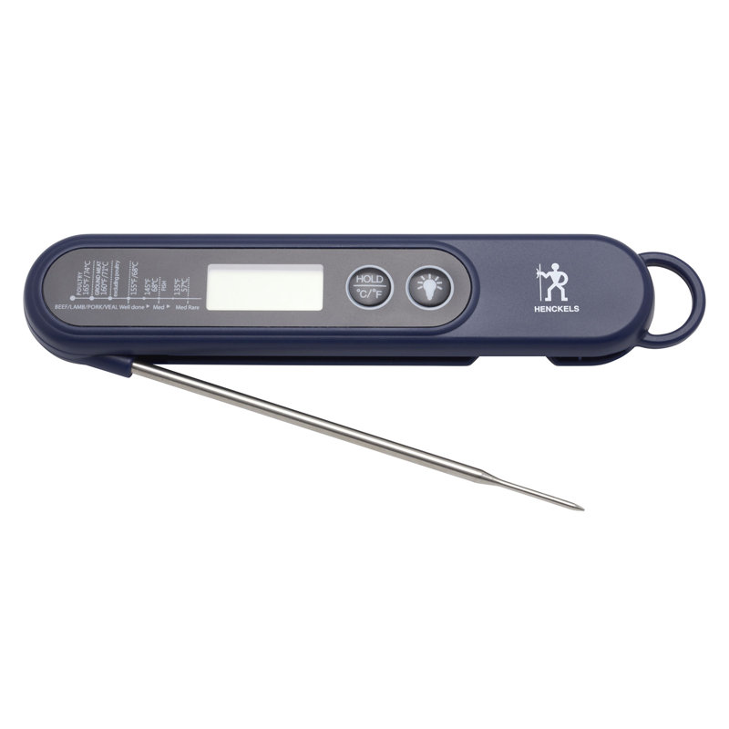 Henckels Blue Digital BBQ Meat Thermometer with Foldable Probe