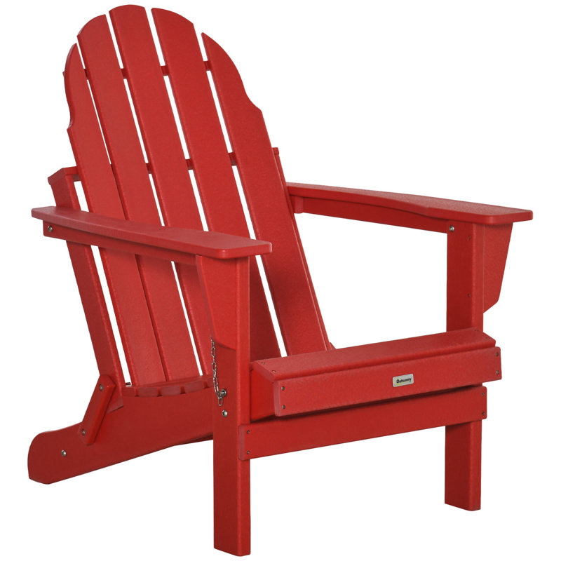 Andrekia Foldable Outdoor Adirondack Chair, Red