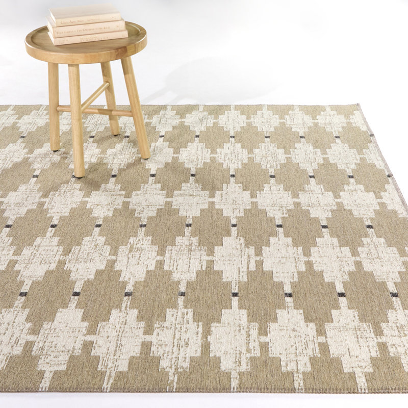 Tapis brun à motif géométrique transitionnel Gayler, Rectangle 7 pi 10 po x 10 pi