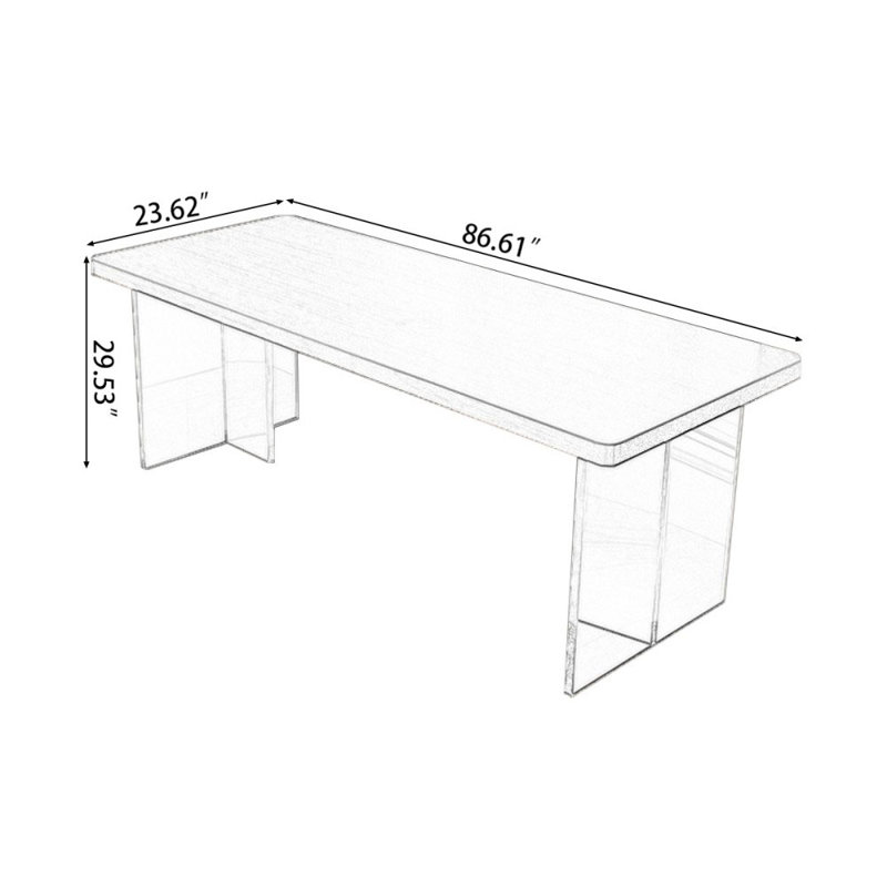 Walnut Rectangular Solid Wood desks, 29.53" H x 86.61" W x 23.62" D