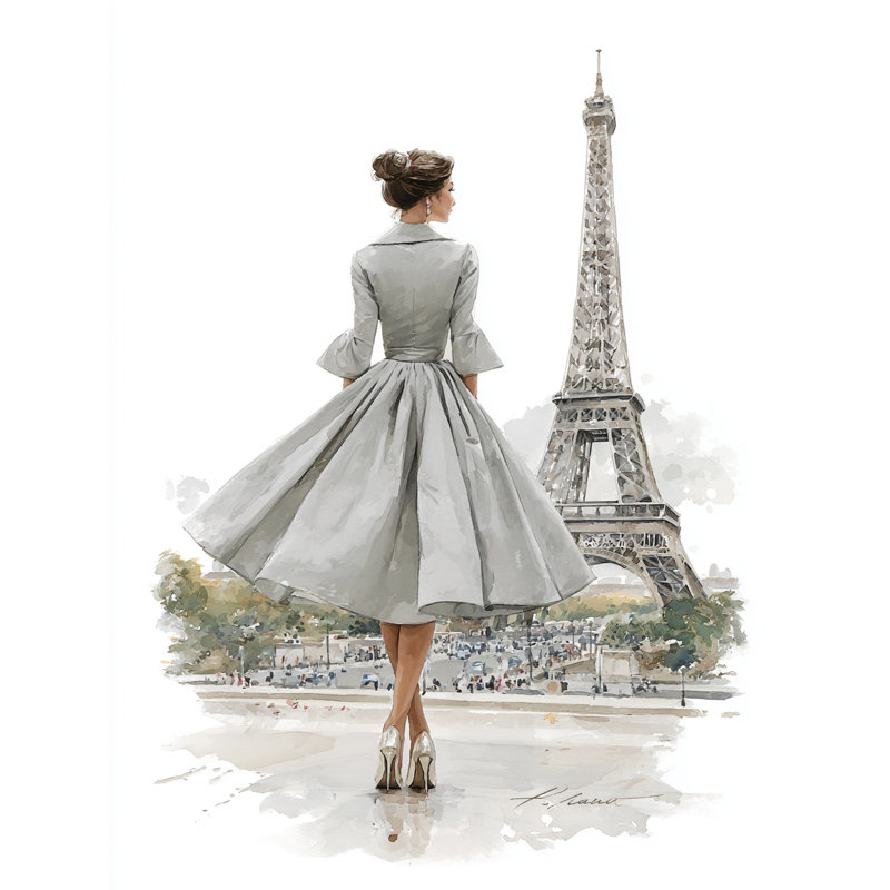 «Parisian Elegance I», art mural sur toile tendue, H 40 po x l 30 po