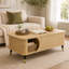 Table basse à plateau relevable avec rangement dissimulé et tablette latérale ouverte-593686566