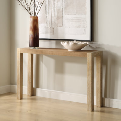 Beachcrest Home Chancey Grasscloth Console Table