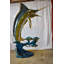 Fontaine de statue de poisson en cuivre de couleur Marlin