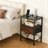 Nightstand with Built-in Charging Station, Bedside Table with Adjustable Fabric Drawer and 3-Tier Storage End Table-37325742-45358474