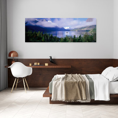 St Mary Lake, Glacier National Park, Montana, Usa Abstract Contemporary Forest Landscape Wall Art