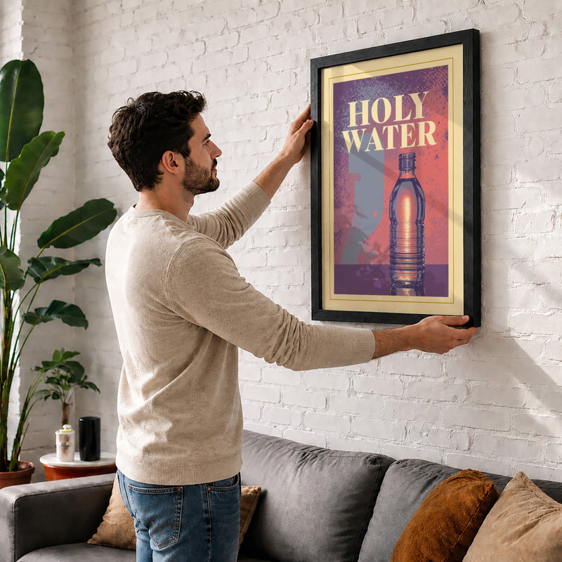 Holy Water Retro - Framed Print, Unframed, A2 - 59.4 x 42.0 cm