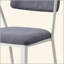 Chaise de bureau rembourrée grise et blanche-12774883