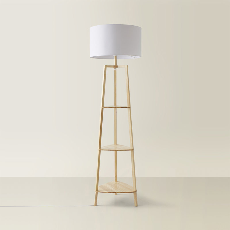 Aidrian 155cm Tripod Floor Lamp, Brown, No, White