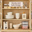 Armoire de rangement en bois cannelé de 72 po de hauteur avec portes, 6 tablettes de porte, organisateur, armoire polyvalente pour la cuisine, la salle à manger, l 30 po x P 15,75 po x H 72 po.-24698024