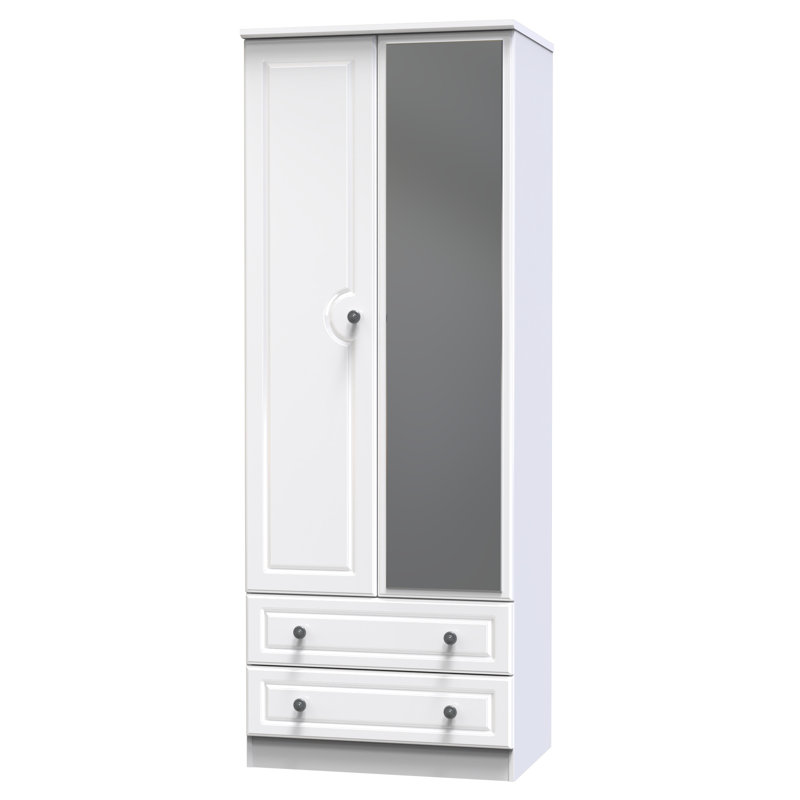 Adala Manufactured Wood Wardrobe, White Gloss/White