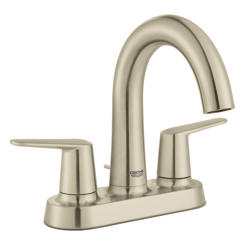 Veletto Centerset Bathroom Faucet, Brushed Nickel