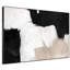 Très grand art mural imprimé sur tissu - Composition abstraite noire et beige de style moderne - "Assemblage requis (cadre non fini)"-130840675