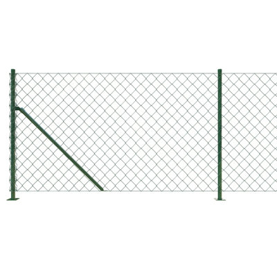vidaXL Chain Link Fence Outdoor Garden Wire Mesh Cyclone Fence with Flange