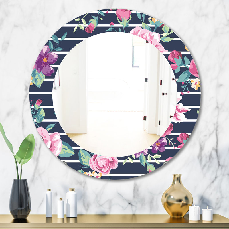 Pink Blossom 33 - Miroir traditionnel, H 31,5 po x l 23,7 po