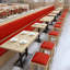 Banc rembourré en similicuir Burger Place Coffee Shop