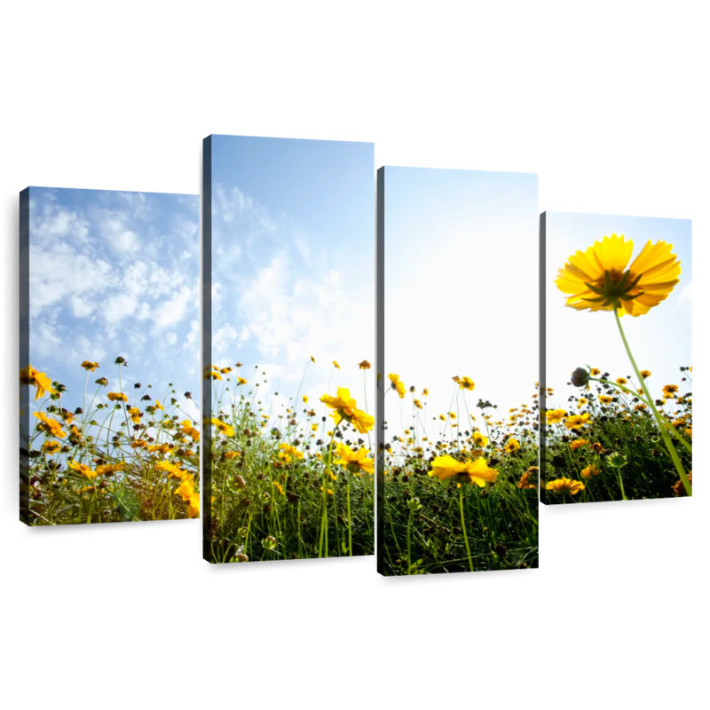 Harnek - fleurs jaunes d'été, H 42 po x l 68 po