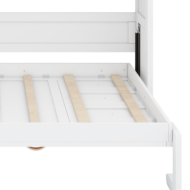 Lit escamotable pliable, Blanc, Double