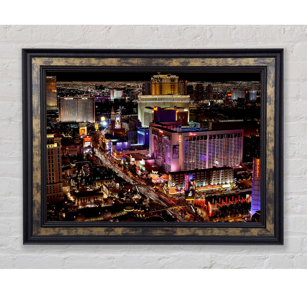 Las Vegas Strip Night Lights - Einzelne Bilderrahmen Kunstdrucke