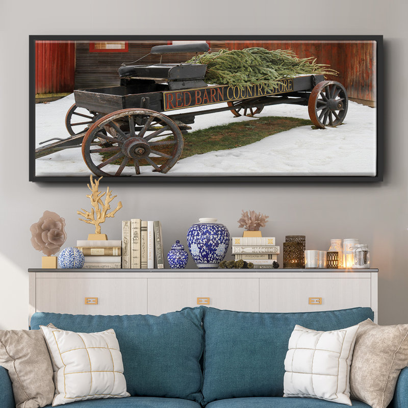 Country Store Wagon- Framed Canvas