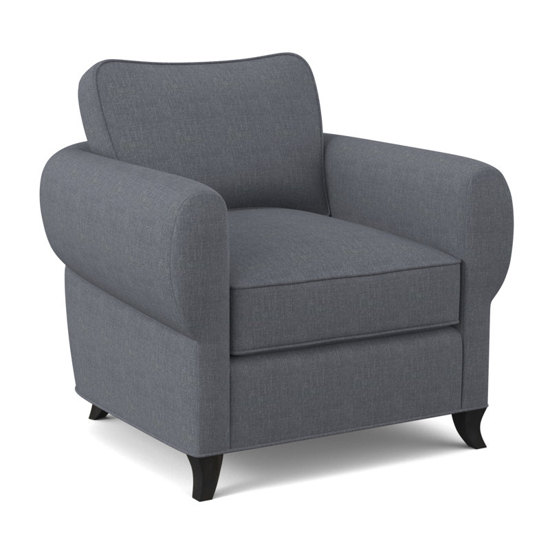 Cocoon Upholstered Armchair, Espresso, Elise Harbour 100% Polyester
