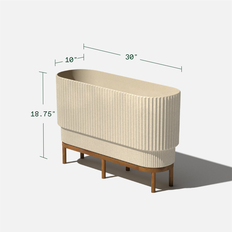 Long pot à fleurs surélevé 30 "avec support Veradek, 2, Sable / Brun