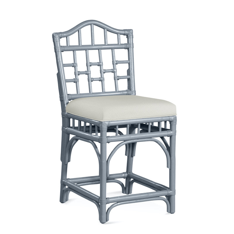 Chippendale Upholstered Stool, Basic Gray; 0317-83, Sea Glass