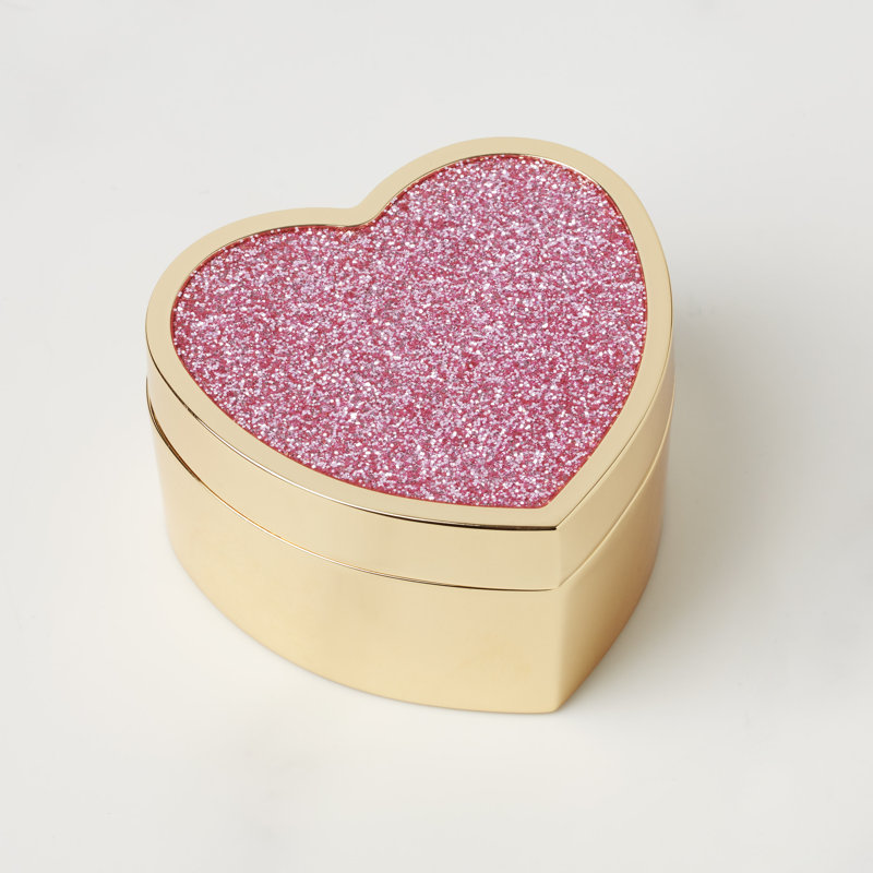 Sitting Pretty Pink Glitter Heart Box