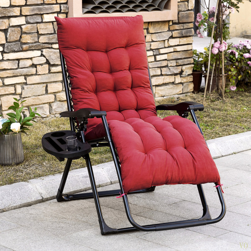 Fauteuil inclinable inclinable avec coussin rembourré Outsunny Zero Gravity, Rouge