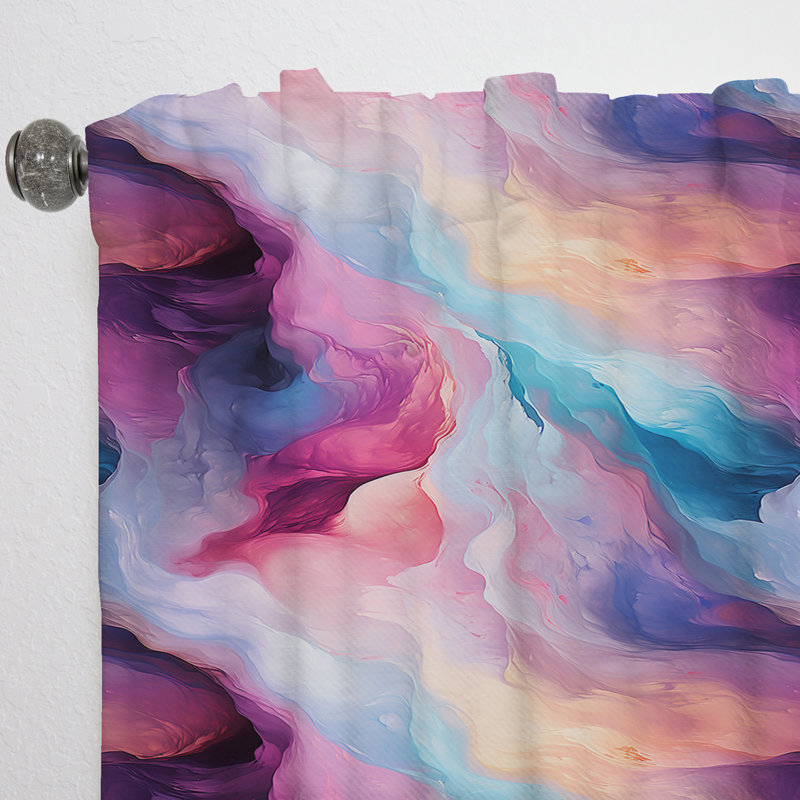 Multicolore Cosmic Marble Nebula - Rideau obscurcissant en marbre marbré abstrait - 1 panneau, L 52 po x L 84 po