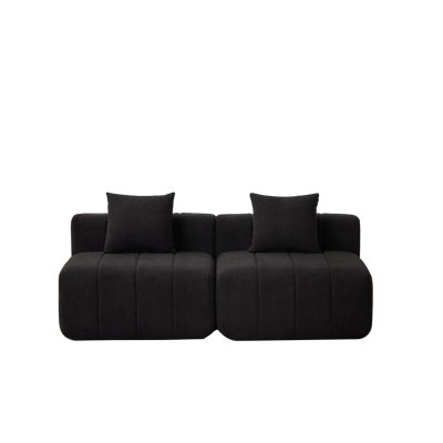 Chenille Sectional Sofa With 2 Pillows,Symmetrical Modular Sofa Sectional For Bedroom, Living Room, Office For Leisure Or Nap, Reading Room, And Lobby